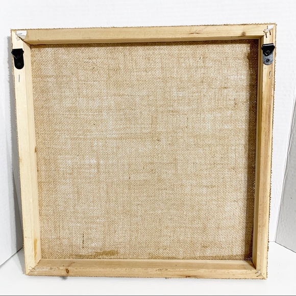 Unbranded Burlap Over Frame Wall Art Baseball Theme Tan Cream Black Rustic Look - Picture 2 of 3